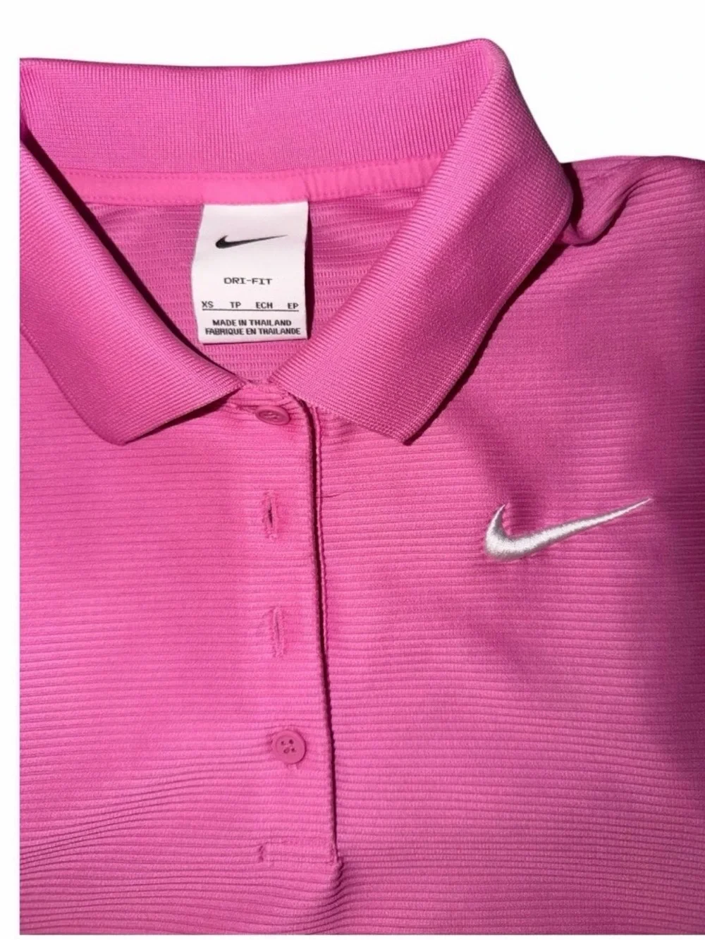 Nike Girls Pink Sleeveless Polo with White Swoosh